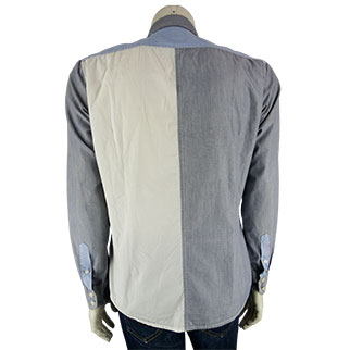 Chemise grise, blanche et bleue imprimée - Homme - Desigual - Taille L État correct - Vue 2 - 